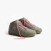 grey tweed high top sneakers