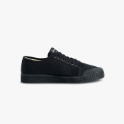 low top black canvas sneakers