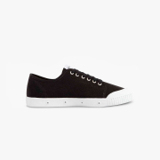 low top black canvas sneakers