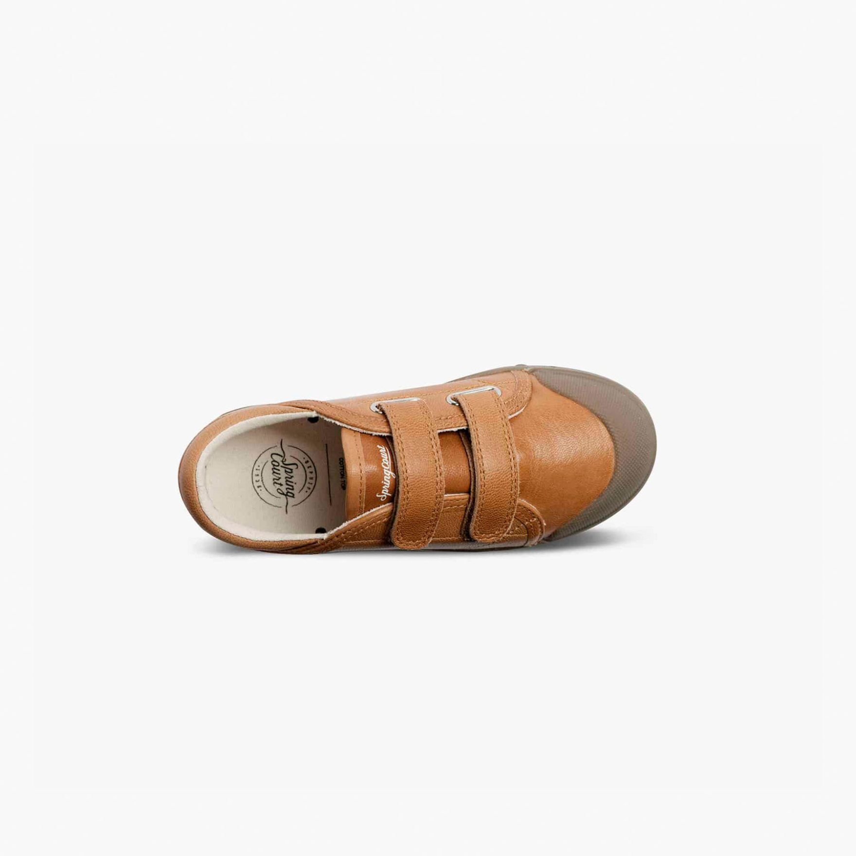 tennis enfant en cuir camel