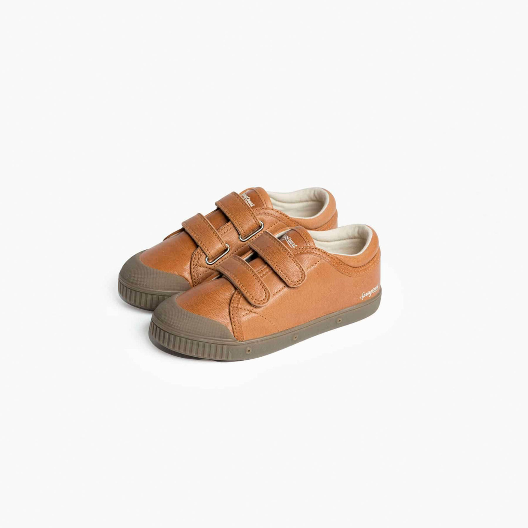 basket enfant en cuir camel