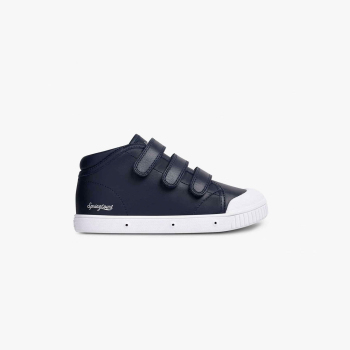 basket montante enfant en cuir bleu