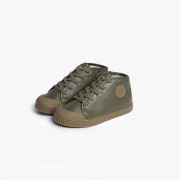 children's dark green leather sneakers